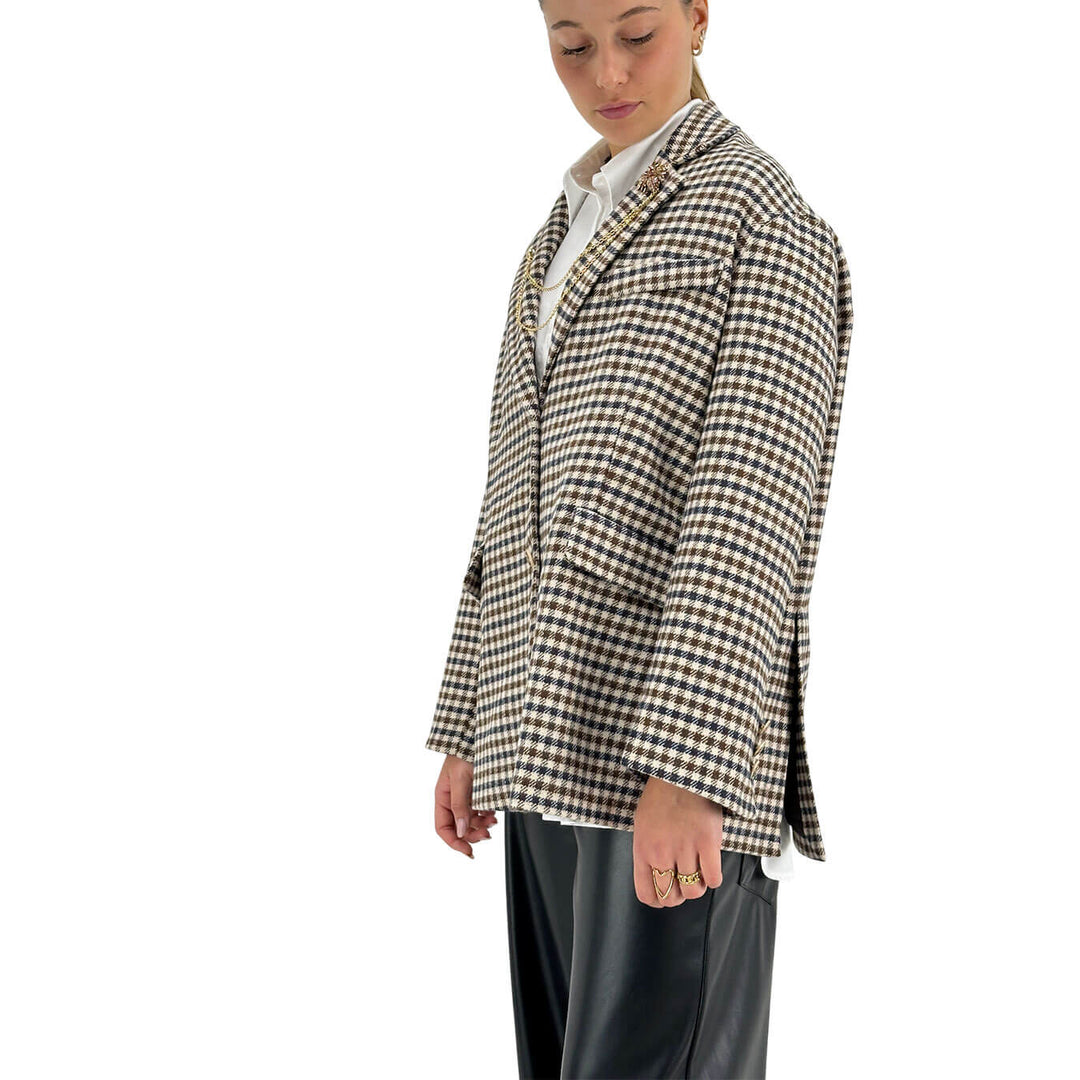 Tensione In, Giacca, Pied de Poule, Beige