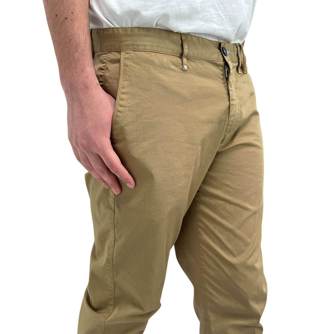 BL.11 Block Eleven Pantaloni Chino, Uomo, Regular Fit, Cotone, Beige