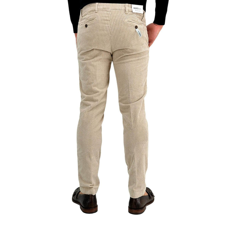 Moro Pantaloni Chino, Uomo, Regular Fit, Velluto, Beige