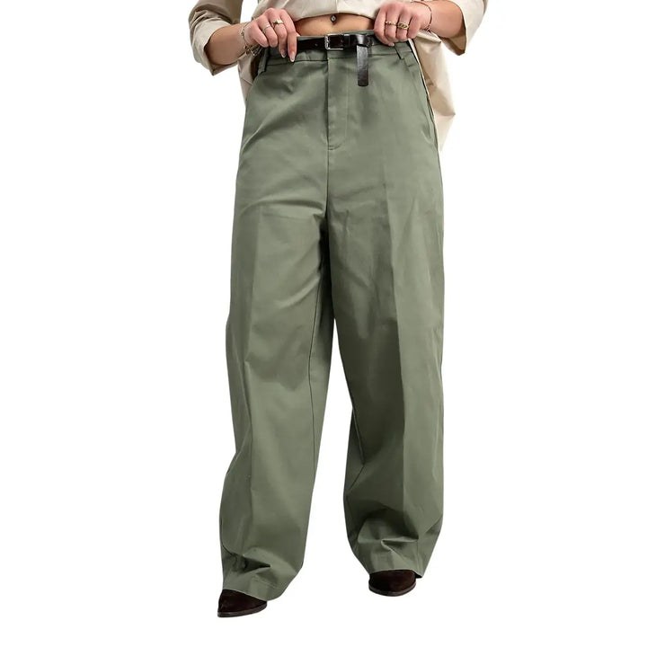Kontatto, Pantaloni Palazzo, Donna, Cotone, Verde