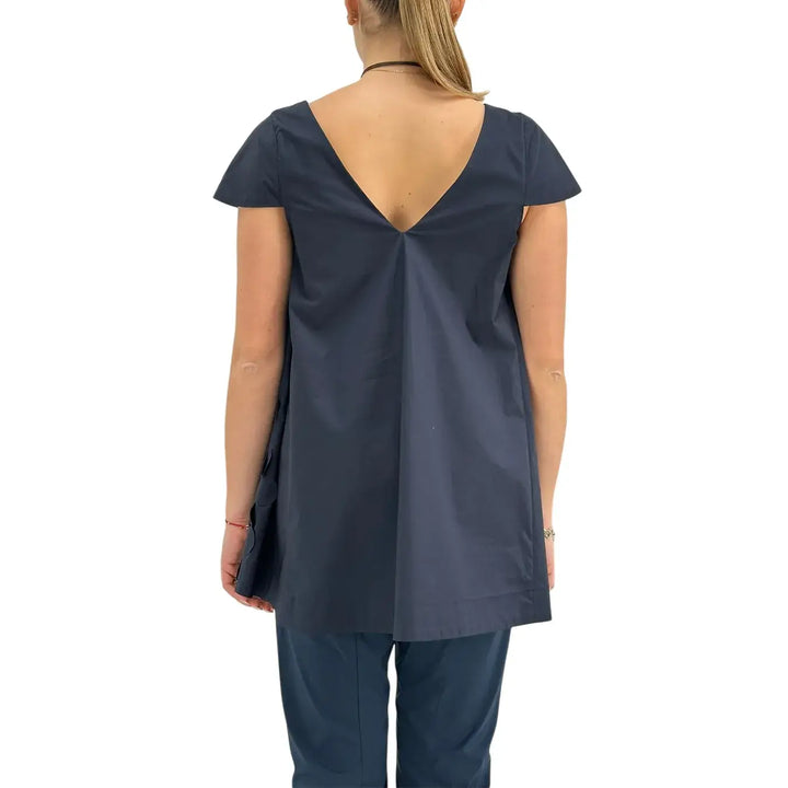 Meimeij, Blusa, Donna, Cotone, Blu