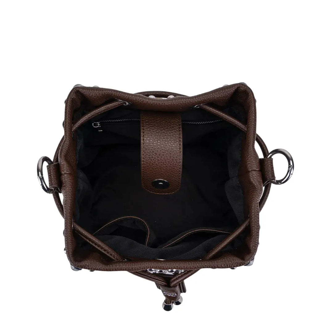 La Carrie, Secchiello, Donna, Ecopelle, Pietre, Marrone