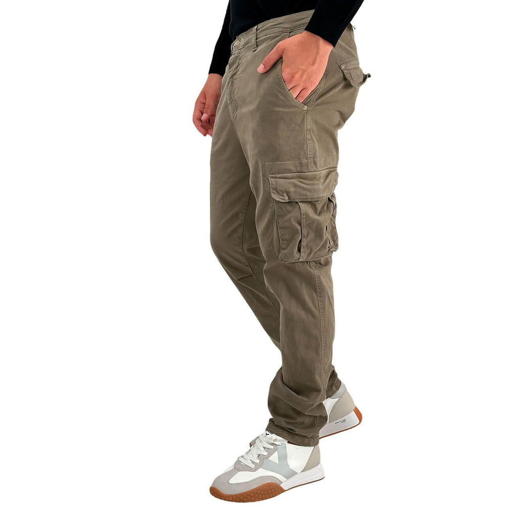 BL.11 Block Eleven Pantaloni Uomo, Cargo, Tasche Laterali, Cotone, Grigio