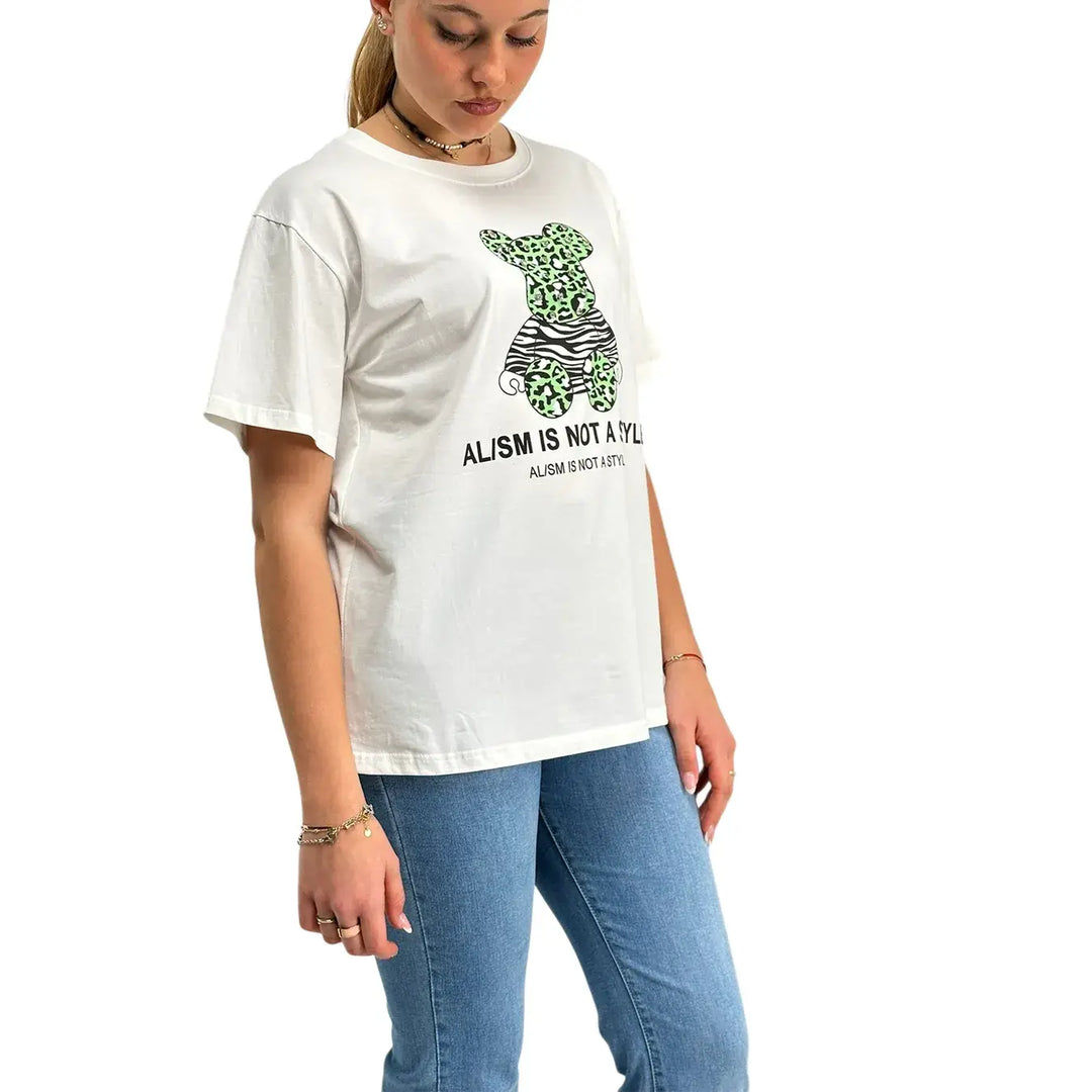 Bassini, T-Shirt, Donna, Stampa, Bianco