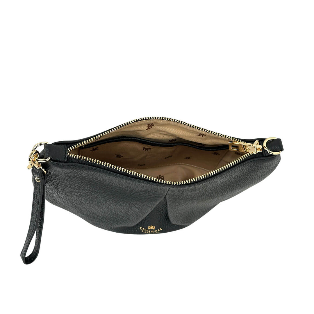 Cuoieria Fiorentina Emma Borsa Donna, Pouch Tracolla, Pelle, Nero