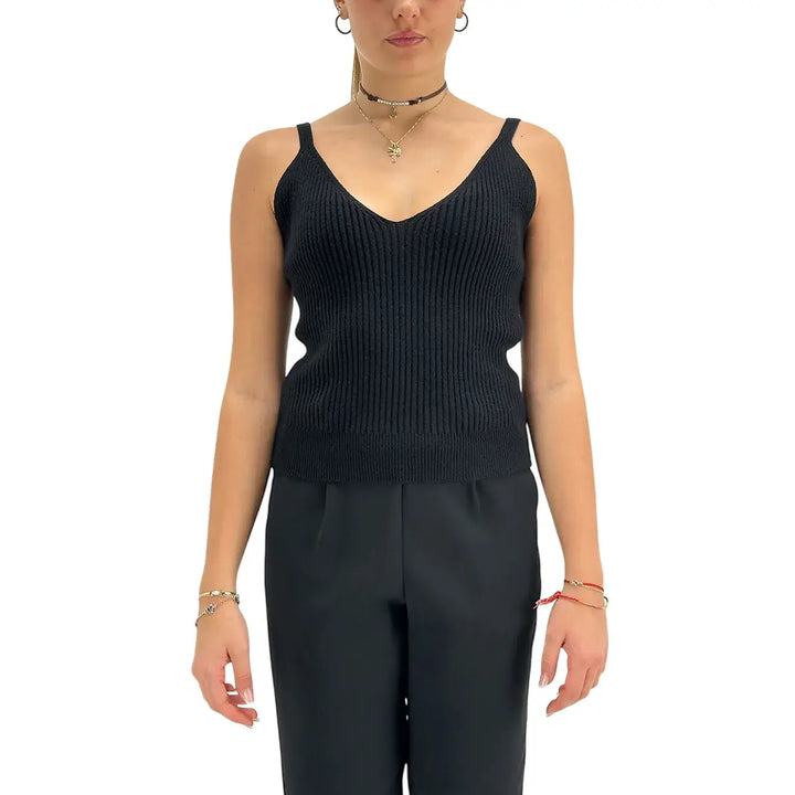 Koralline, Canotta, Donna, Tessuto Misto, Nero