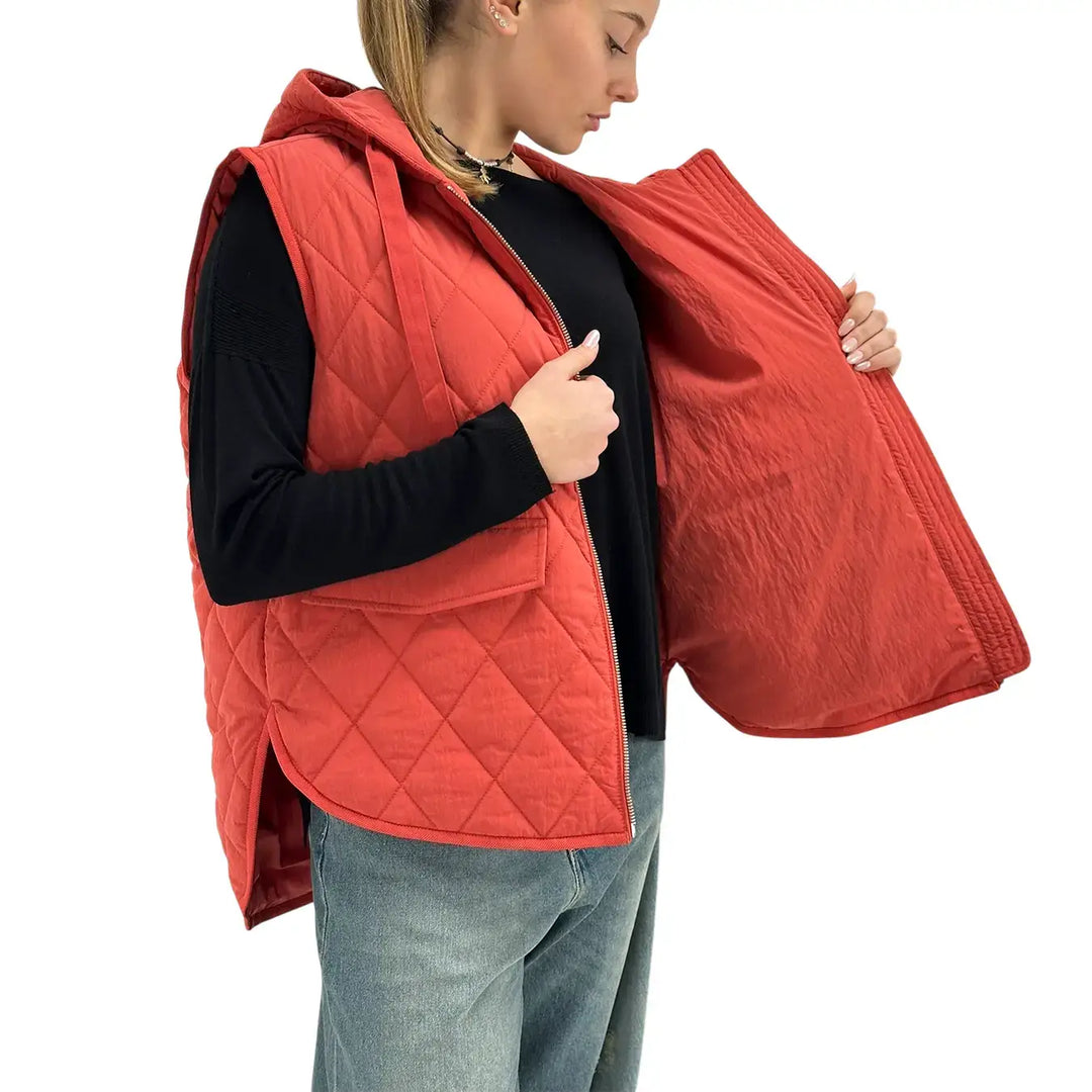 Oof Wear, Giacca-Gilet, Donna, Trapuntato, Rosso