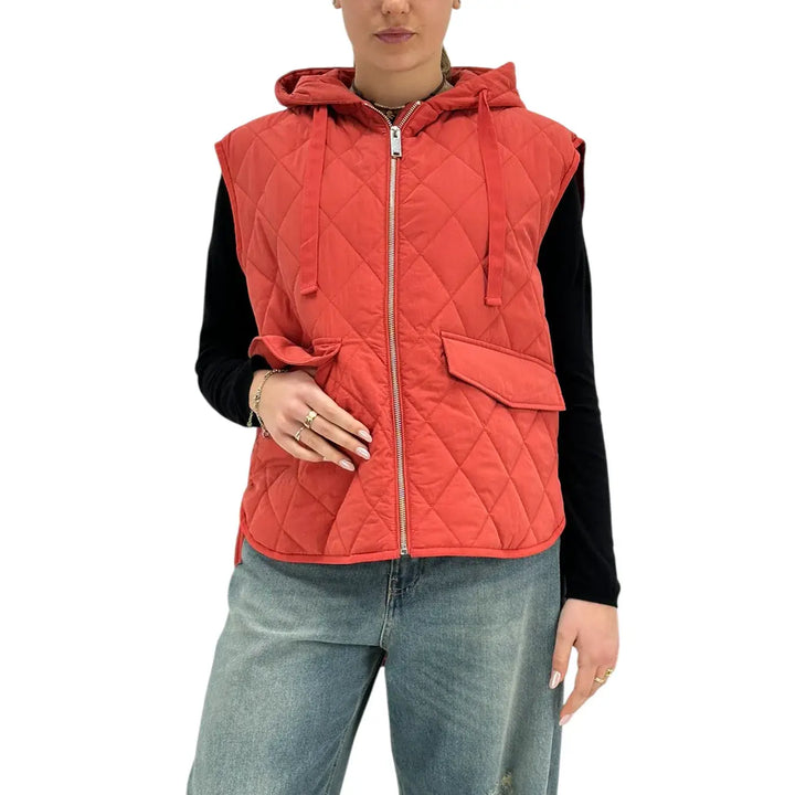Oof Wear, Giacca-Gilet, Donna, Trapuntato, Rosso