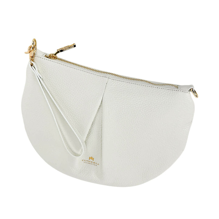 Cuoieria Fiorentina Emma Borsa Donna, Pouch Tracolla, Pelle, Bianco