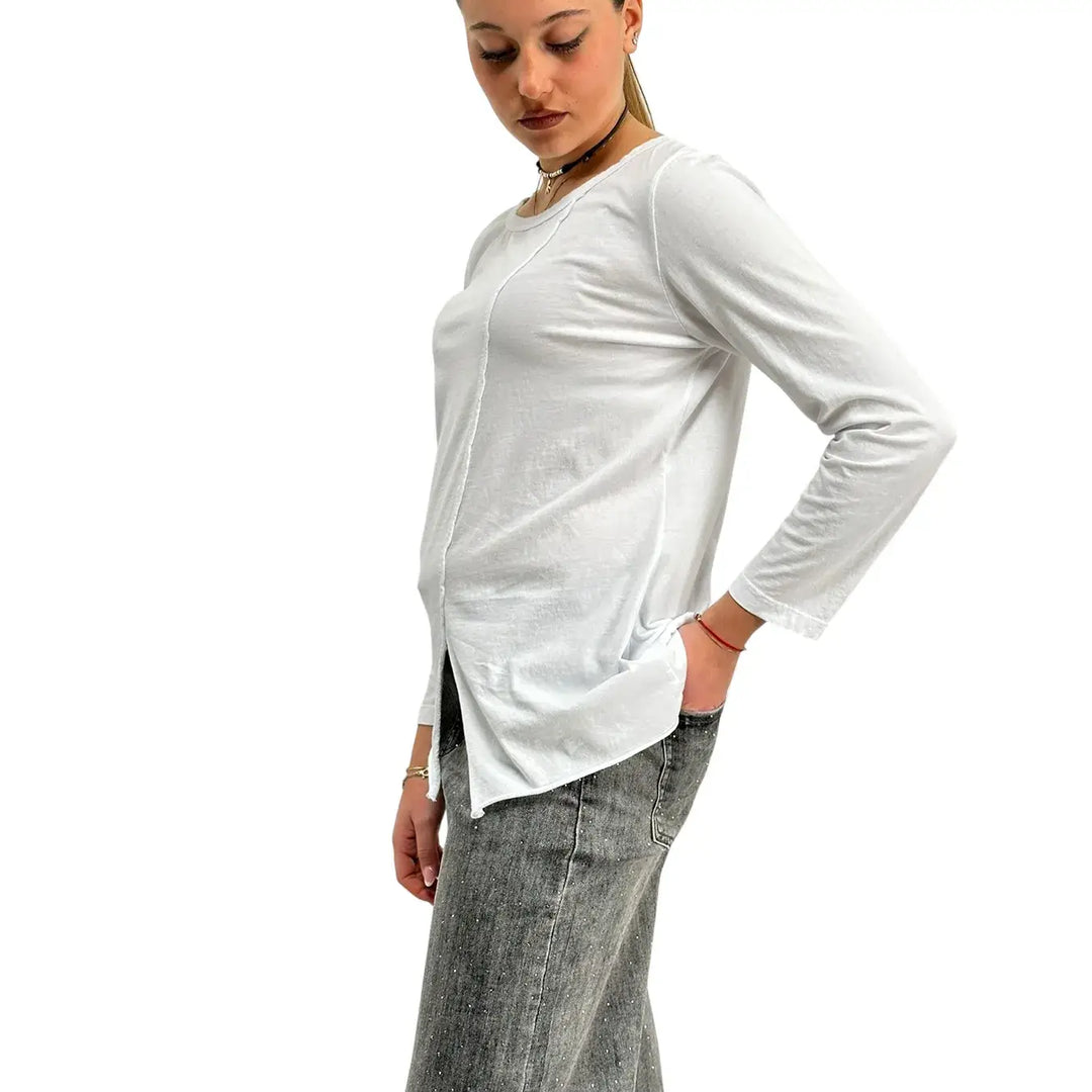 Bassini, T-Shirt, Donna, Cotone, Bianco