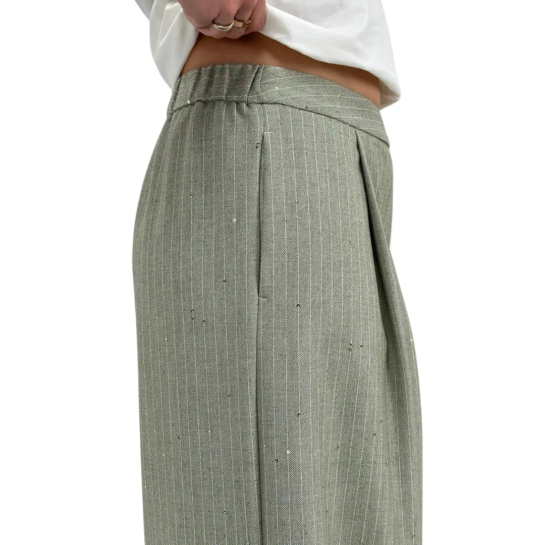 Kontatto, Pantaloni, Donna, Gessato, Kaki