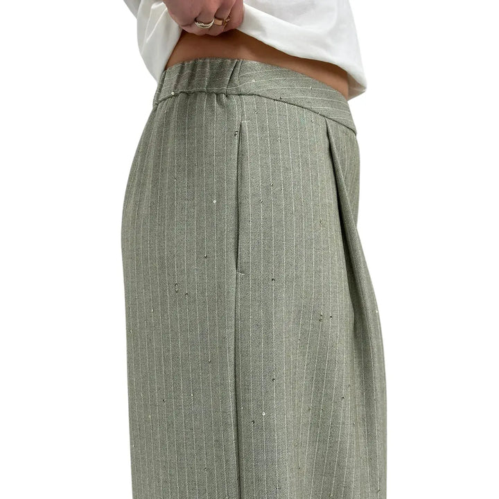 Kontatto, Pantaloni, Donna, Gessato, Kaki