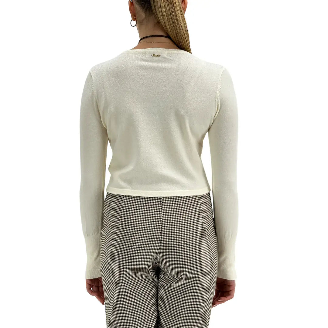 Koralline, Cardigan, Donna, Tessuto Misto, Panna