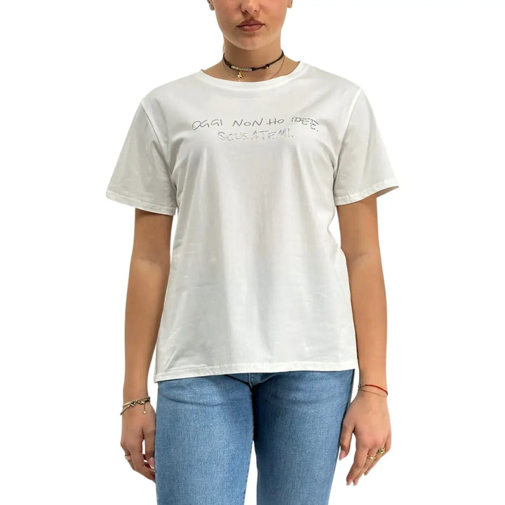 Bassini, T-Shirt, Donna, Cotone, Bianco