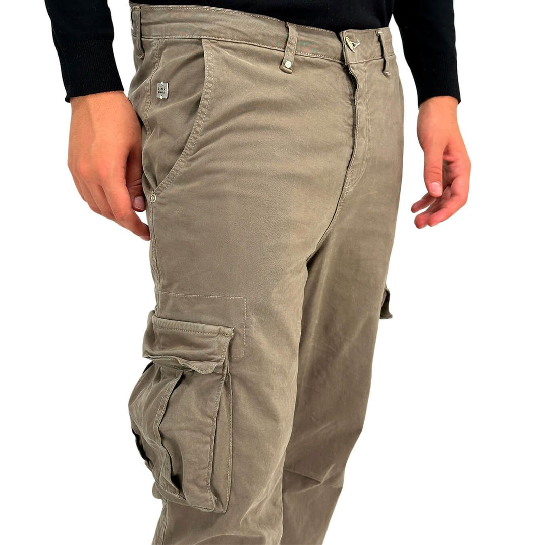 BL.11 Block Eleven Pantaloni Uomo, Cargo, Tasche Laterali, Cotone, Grigio