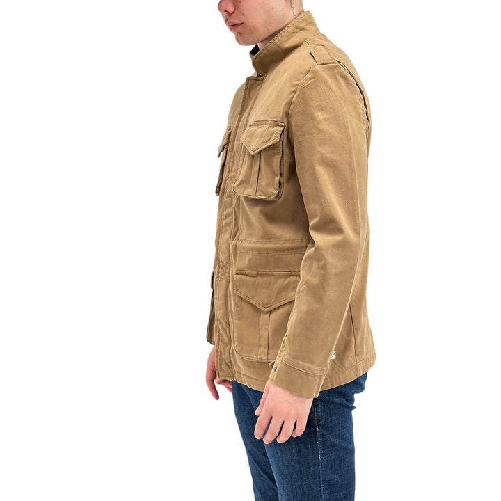 BL.11 Block Eleven Giubbotto Uomo, Tasche Frontali, Cotone, Beige
