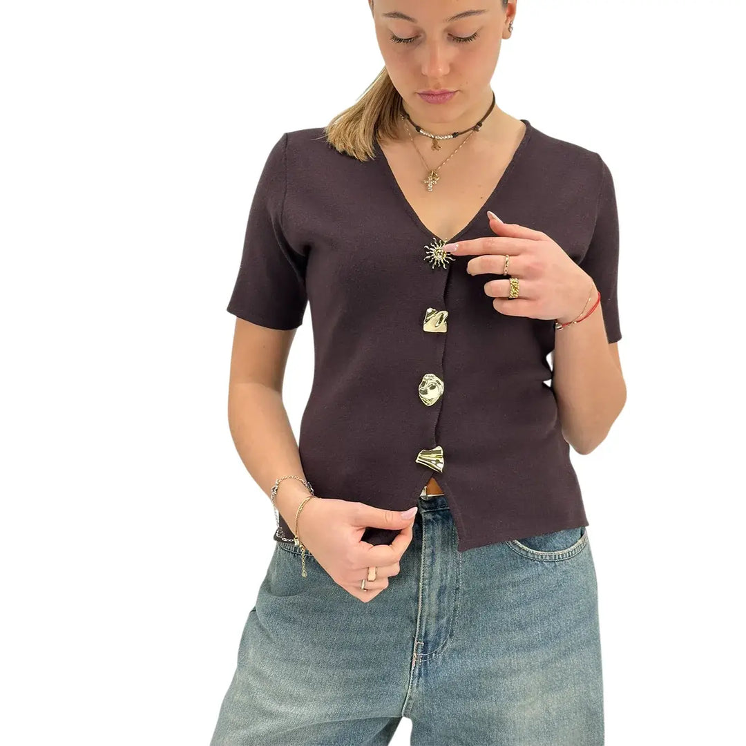 Kontatto, Giacchina in Maglia, Donna, Marrone