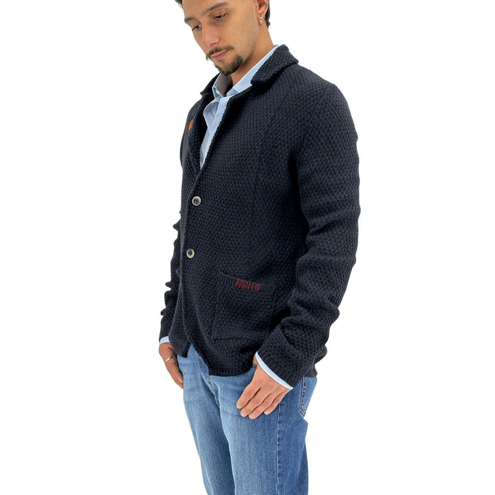 Markup, Blazer Maglia, Uomo, Tessuto Misto, Blu