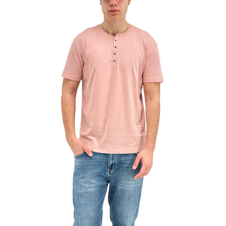 BL.11 Block Eleven Maglia Uomo, Manica Corta, Cotone, Rosa