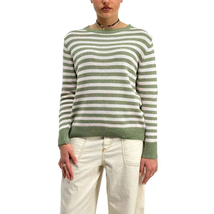 Bassini, Maglia a Righe, Donna, Cotone, Rosa e Verde