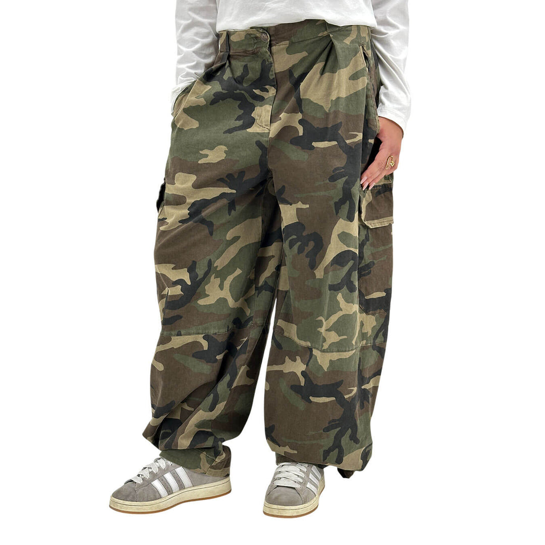 Tensione In, Pantaloni, Donna, Cargo, Cotone, Camouflage