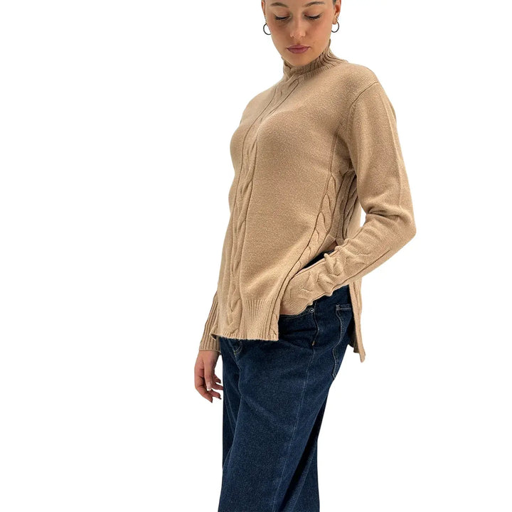 Markup, Maglia Collo Alto, Donna, Tessuto Misto, Beige