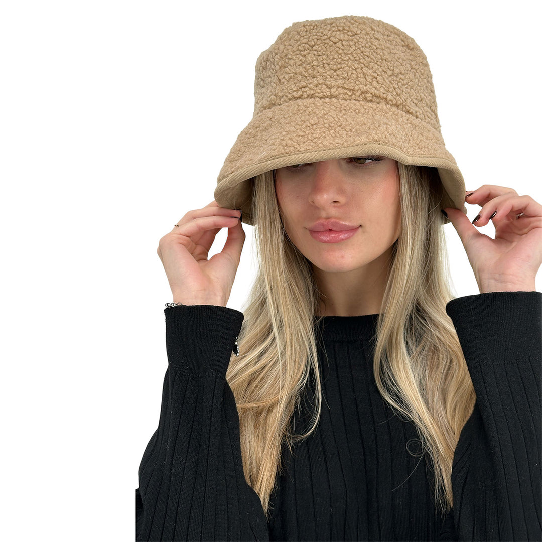 Bassini Cappello Donna, Modello Pescatore, Double-face, Taupe