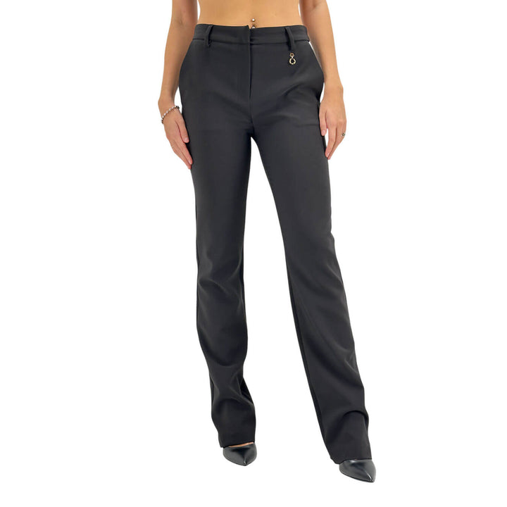 Relish, Pantaloni, Donna Cloes, Vita Alta, Poliestere, Nero