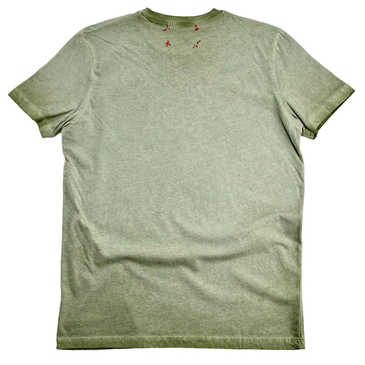 Bob Maglia T-Shirt Uomo, Stampa "Miami Vice", Cotone, Verde Lavato - BassiniBoutique.it
