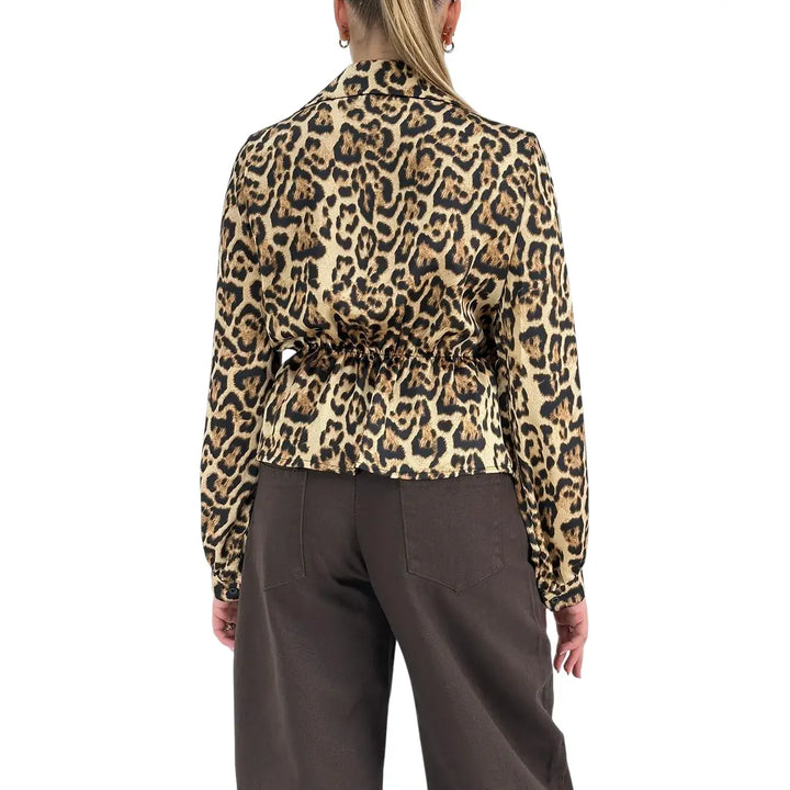 Bassini Camicia Donna Maculata Incrociata con Fiocco Laterale ed Elastico sul Retro
