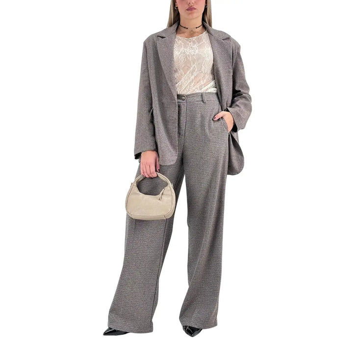 Bassini T-Shirt Donna Avorio in Pizzo con Girocollo e Maniche Lunghe