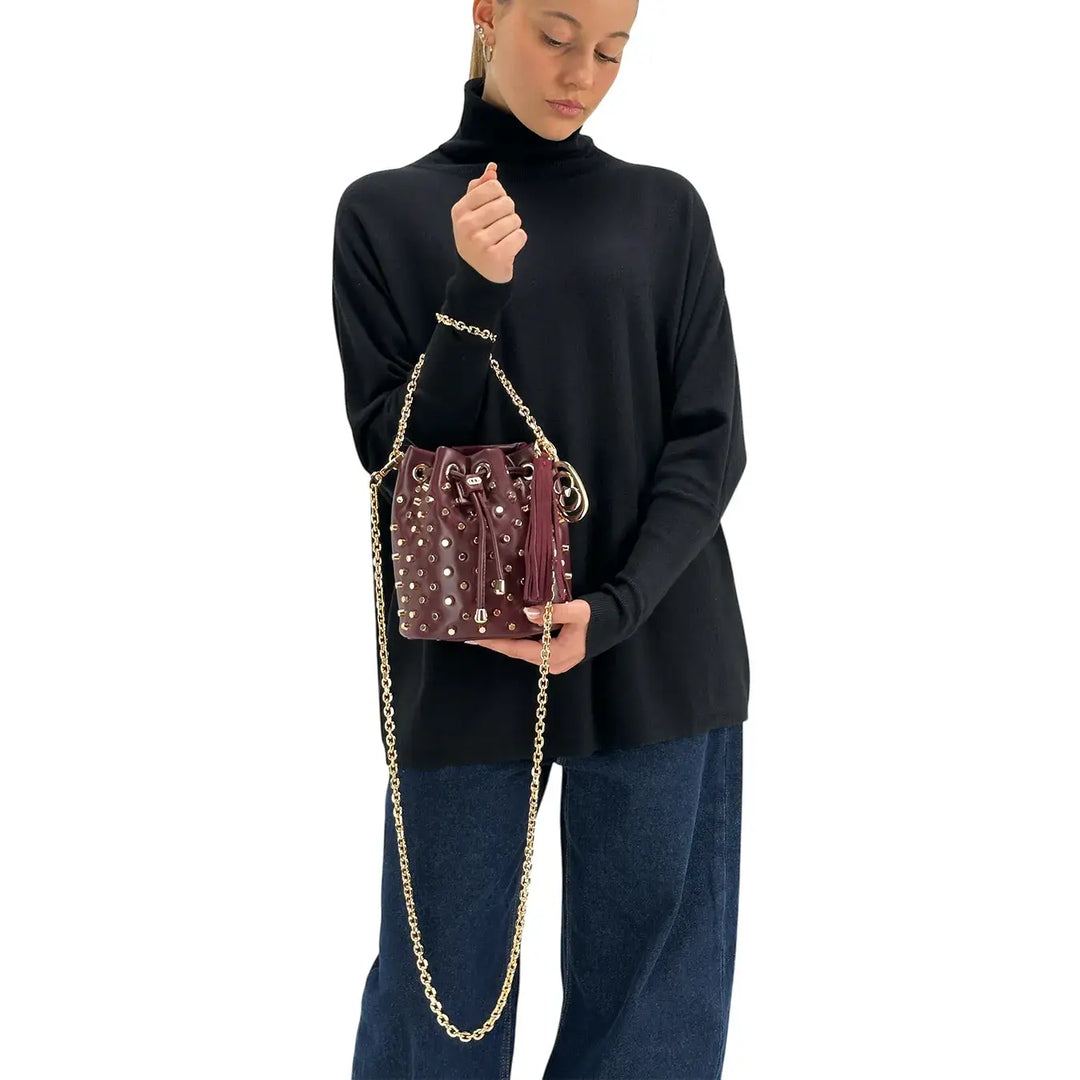 Koralline, Maglia Lupetto, Donna, Tessuto Misto, Nero