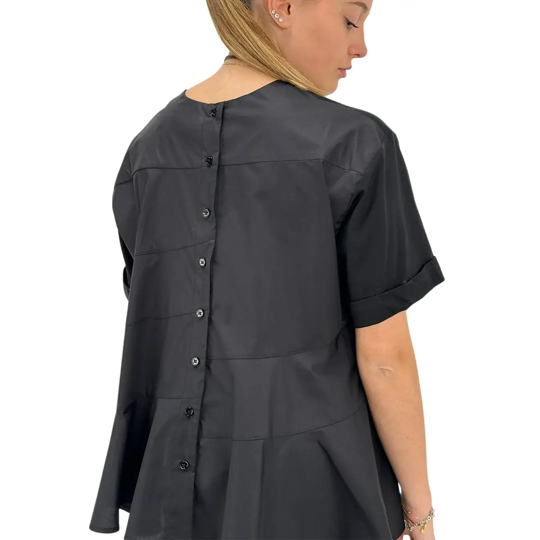 Meimeij, T-Shirt, Donna, Cotone, Nero