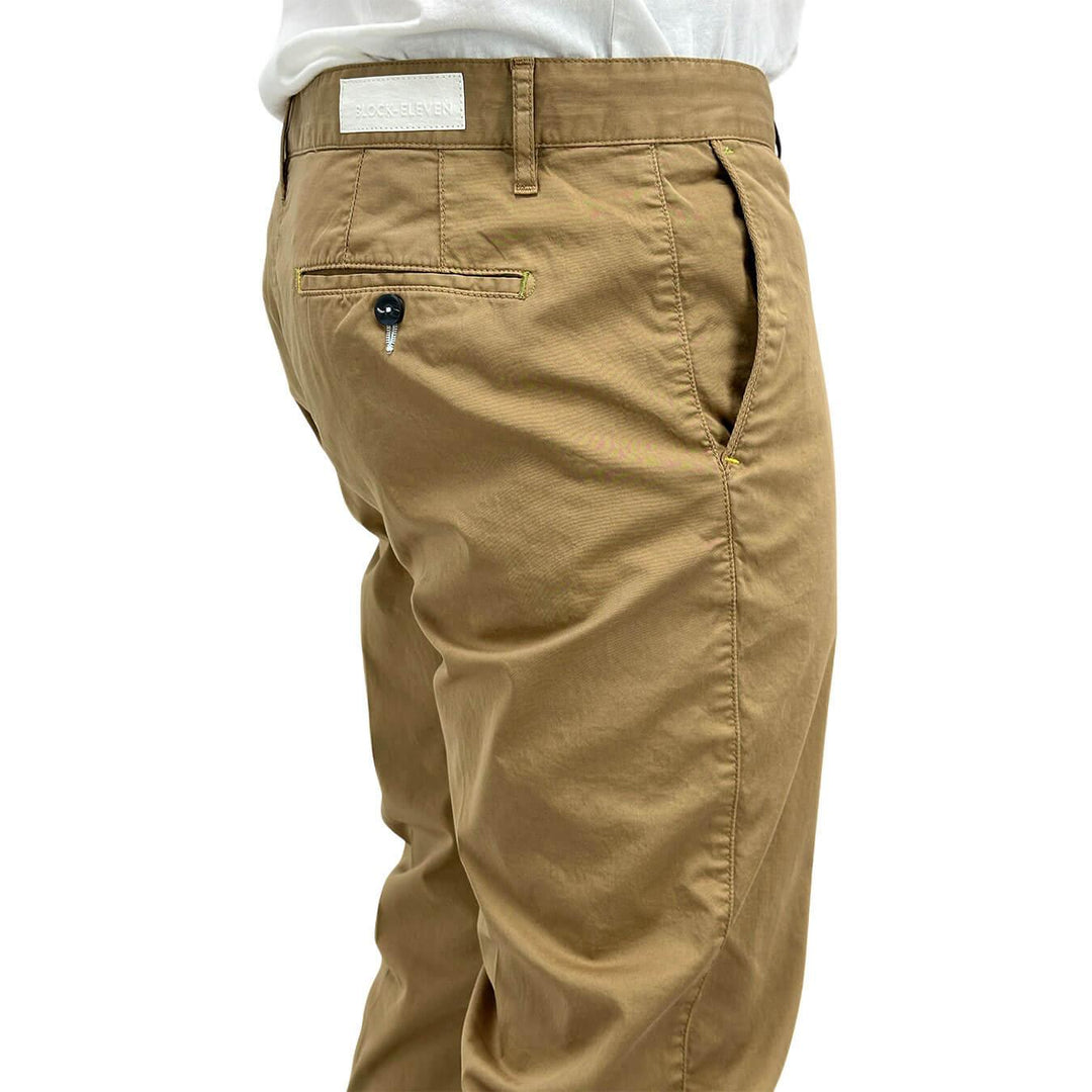 BL.11 Block Eleven Pantaloni Chino, Uomo, Regular Fit, Cotone, Beige