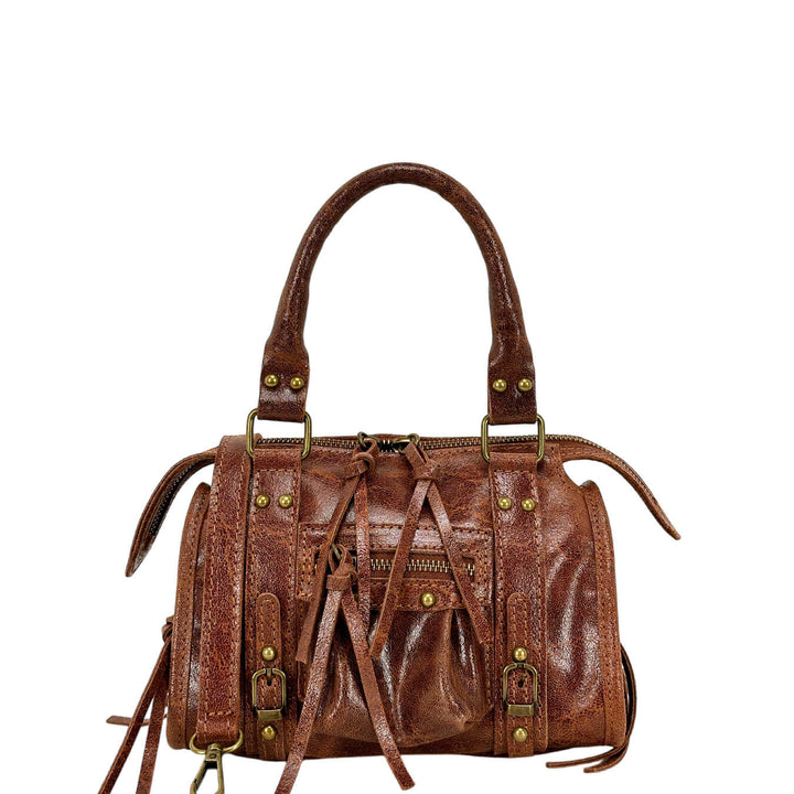 Bassini Borsa Donna, Modello Bugatti Small, Tracolla, Pelle, Marrone