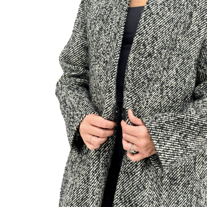 Ottod'Ame, Cappotto Lungo, Monopetto, Lana, Grigio