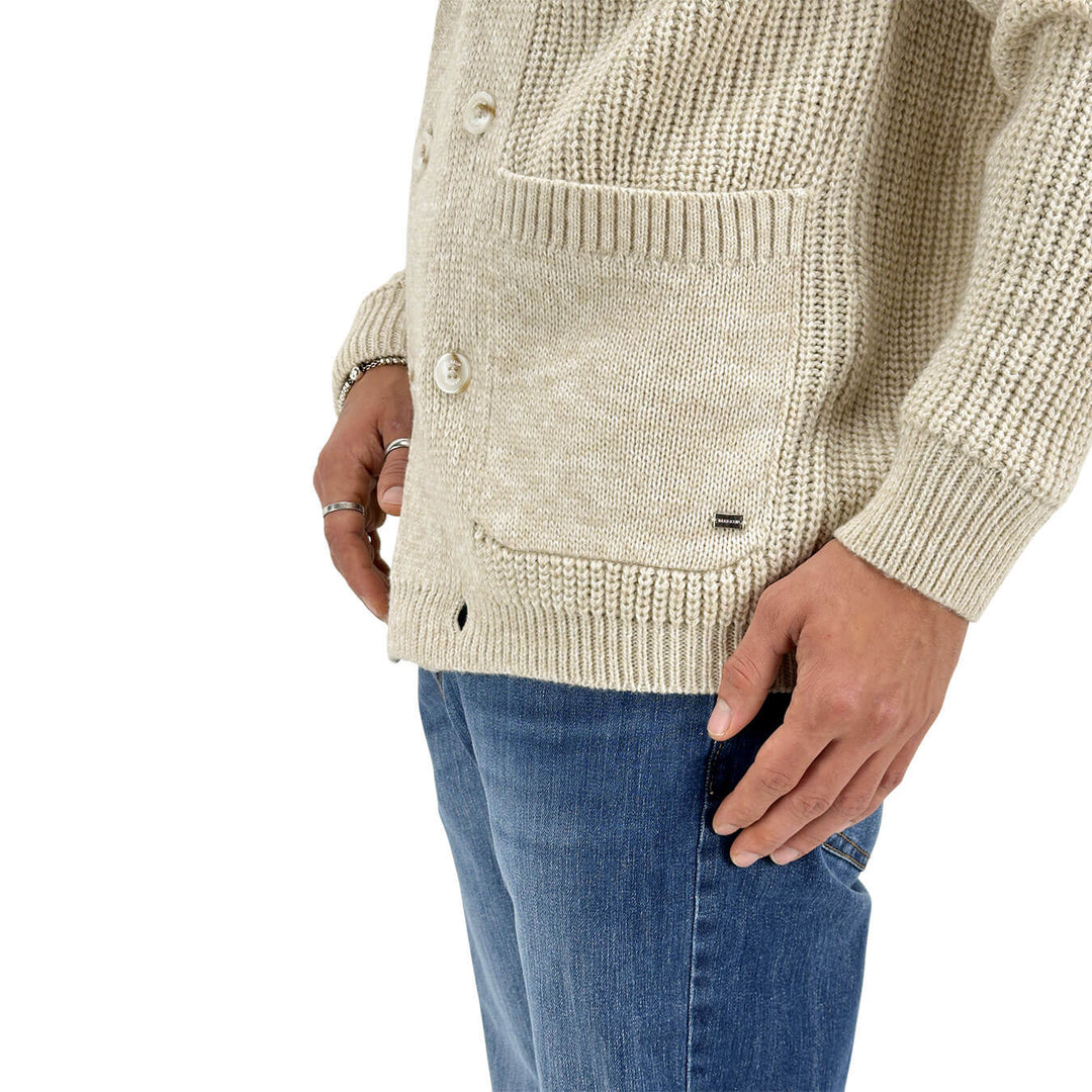 Markup, Cardigan, Uomo, Tessuto Misto, Beige