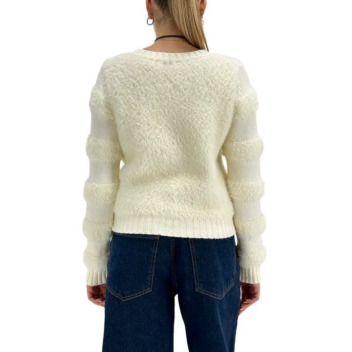 Koralline, Cardigan, Donna, Tessuto Misto, Panna