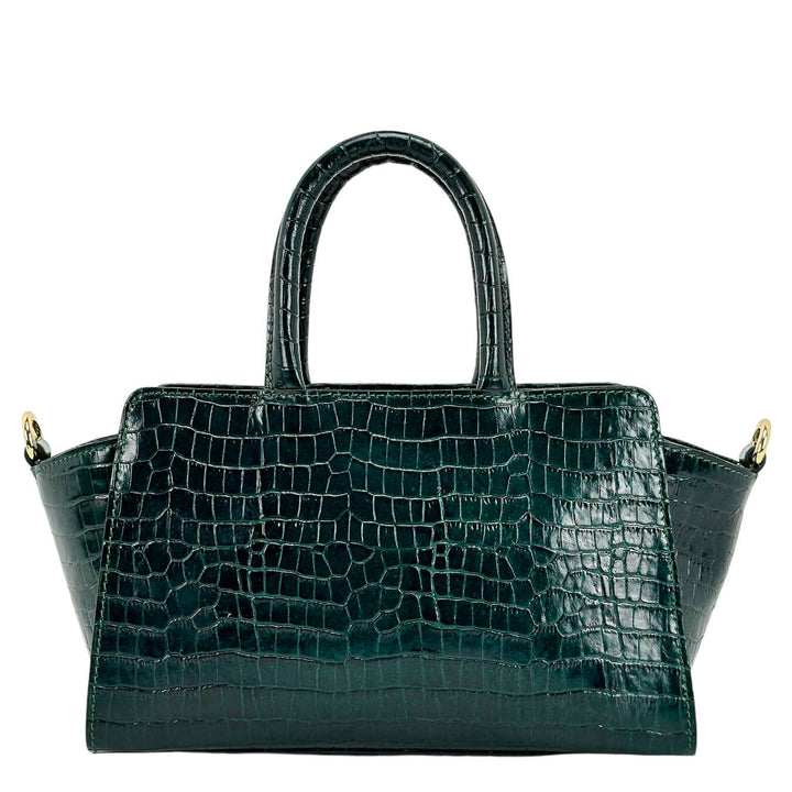 Avenue67 Letizia Borsa Donna, Handbag, Pelle Stampa Cocco, Verde