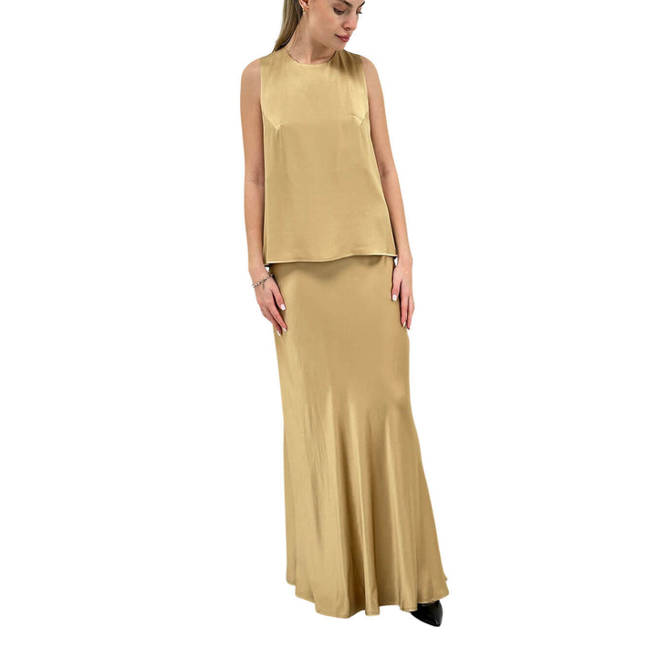 Ottod'Ame Gonna Donna, Modello Fluido, Viscosa, Beige