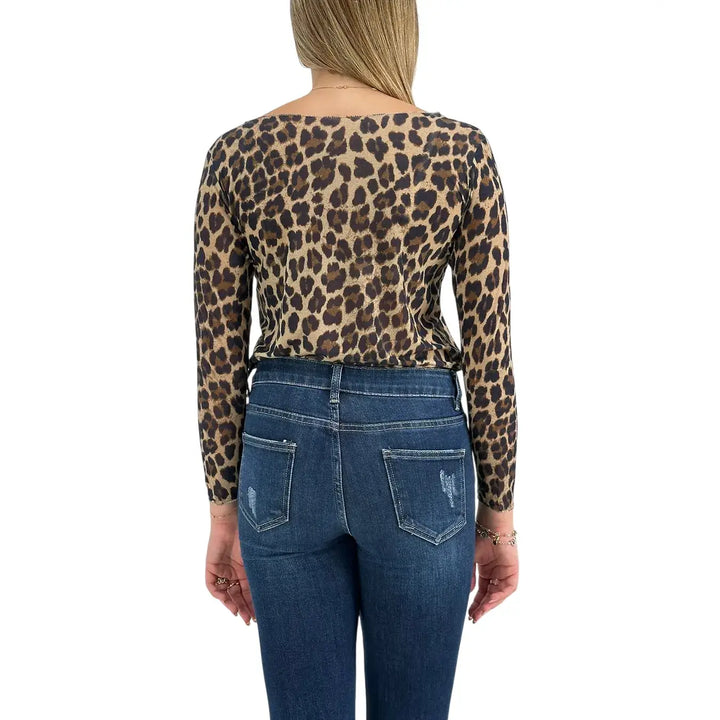 Bassini Maglia Cashmerina Donna Maculata Ultralight con Scollo a Barca e Maniche Lunghe