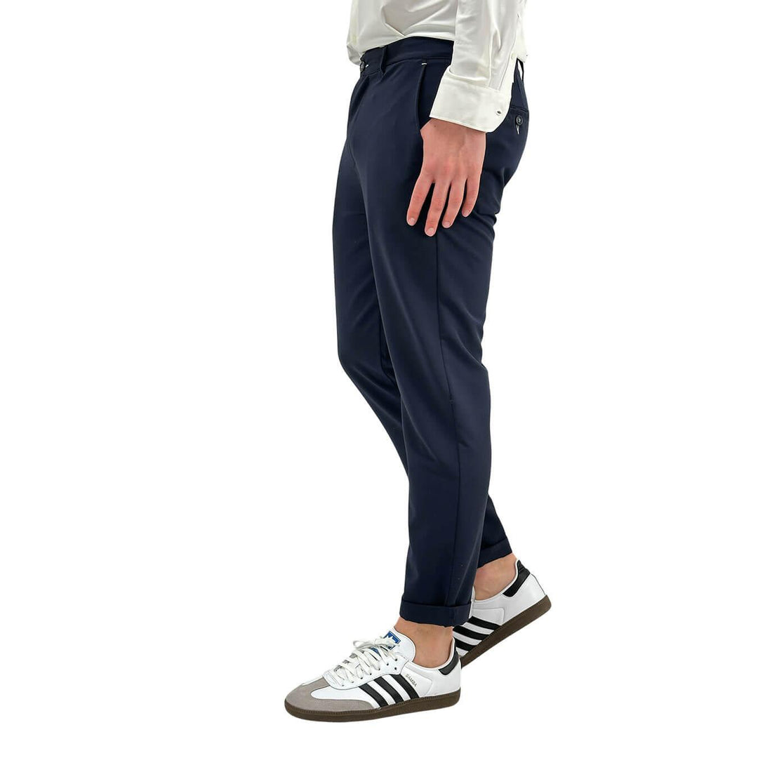 BL.11 Block Eleven Pantaloni Chino, Uomo, Regular Fit, Cotone, Blu