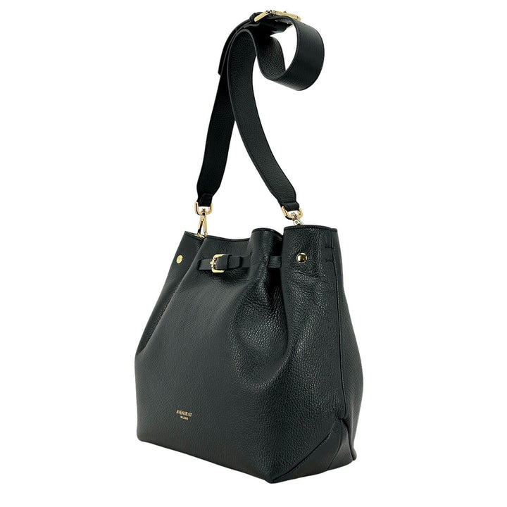 Avenue67 Natalia Borsa Donna, Secchiello, Pelle Dollaro, Nero