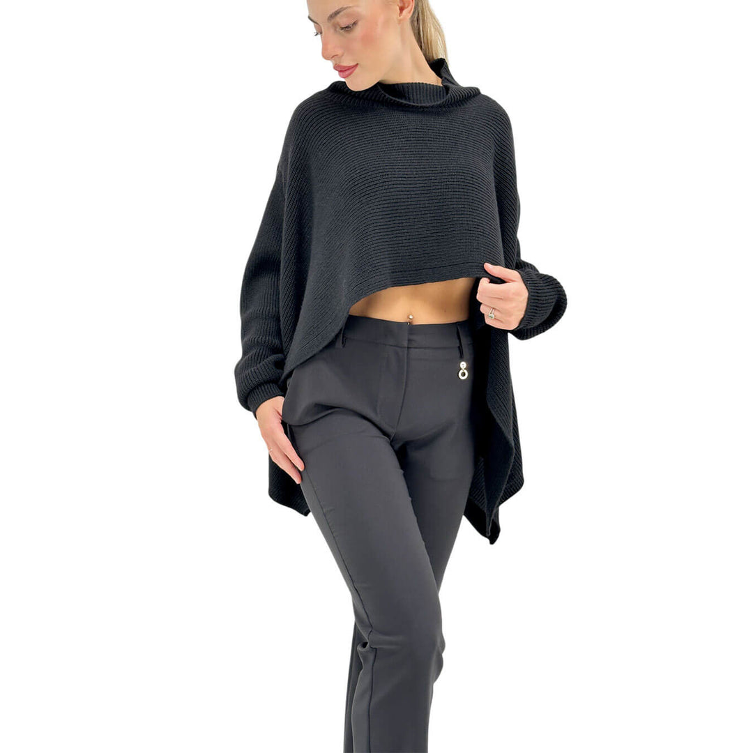 Relish, Maglia, Donna, Taso, Collo Alto, Acrilico, Nero
