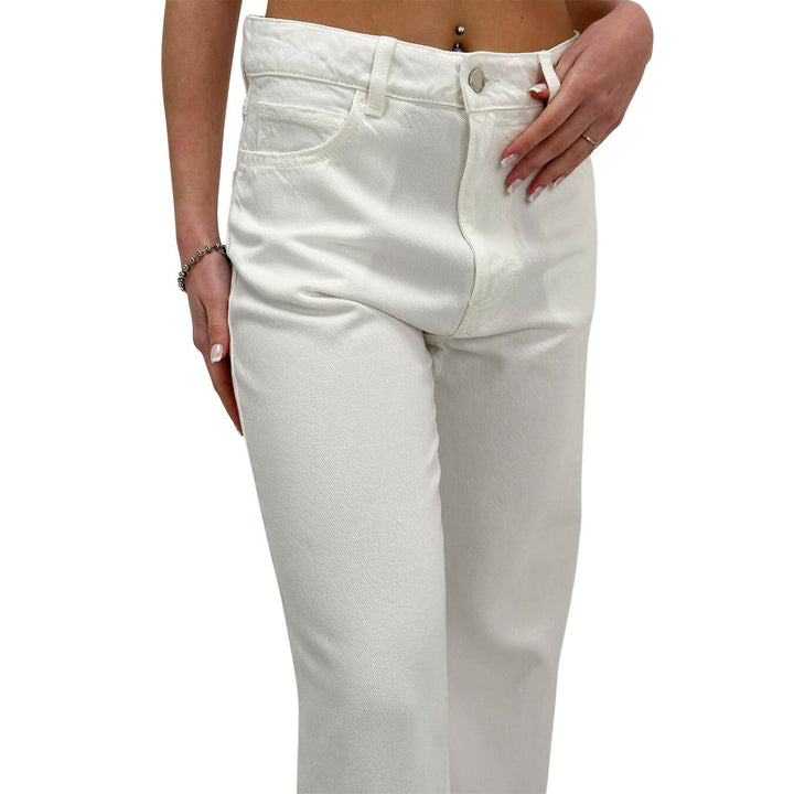 Icon Denim Jill Pantaloni Donna, Jeans Classico, Cotone, Bianco