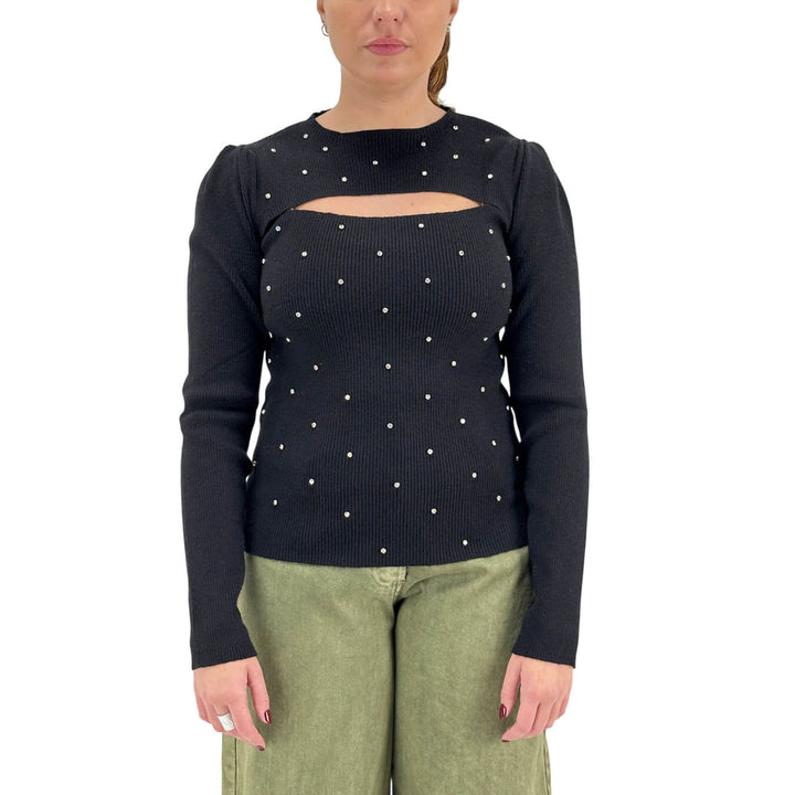Markup, Maglia, Donna, Tessuto Misto, Nero