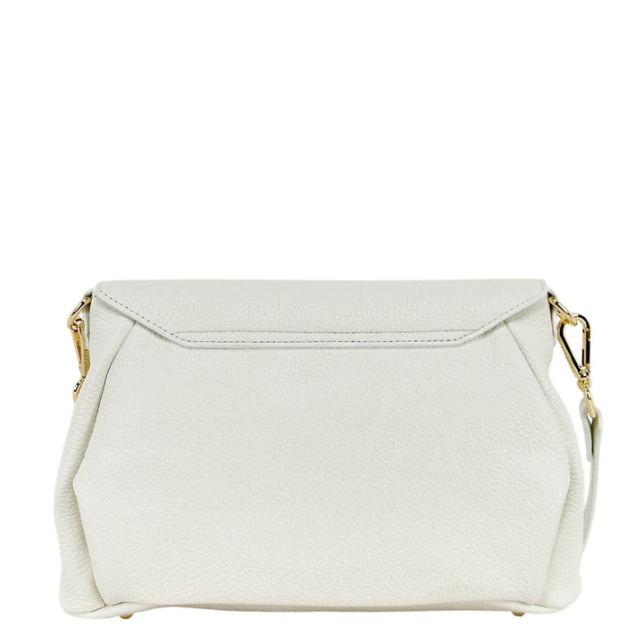 Cuoieria Fiorentina Carol Flap Bag Borsa Donna, Pelle, Bianco