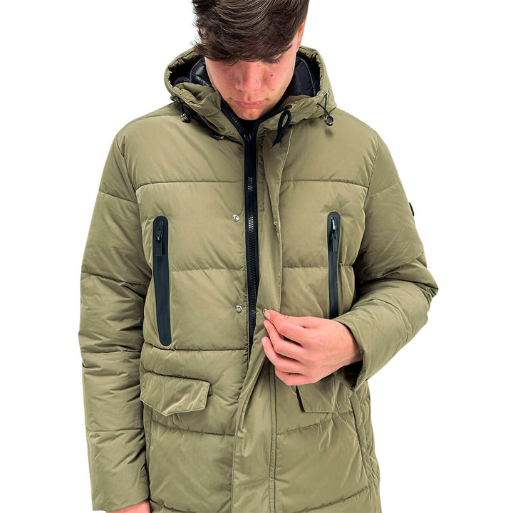 MarKup Giubbotto Uomo, Parka Trapuntato, Cappuccio, Beige