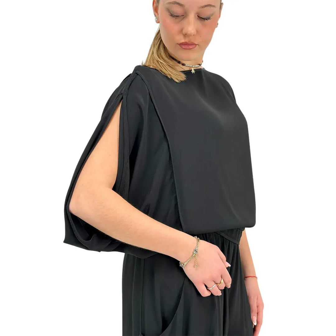 Meimeij, Blusa, Donna, Maniche Pipistrello, Nero