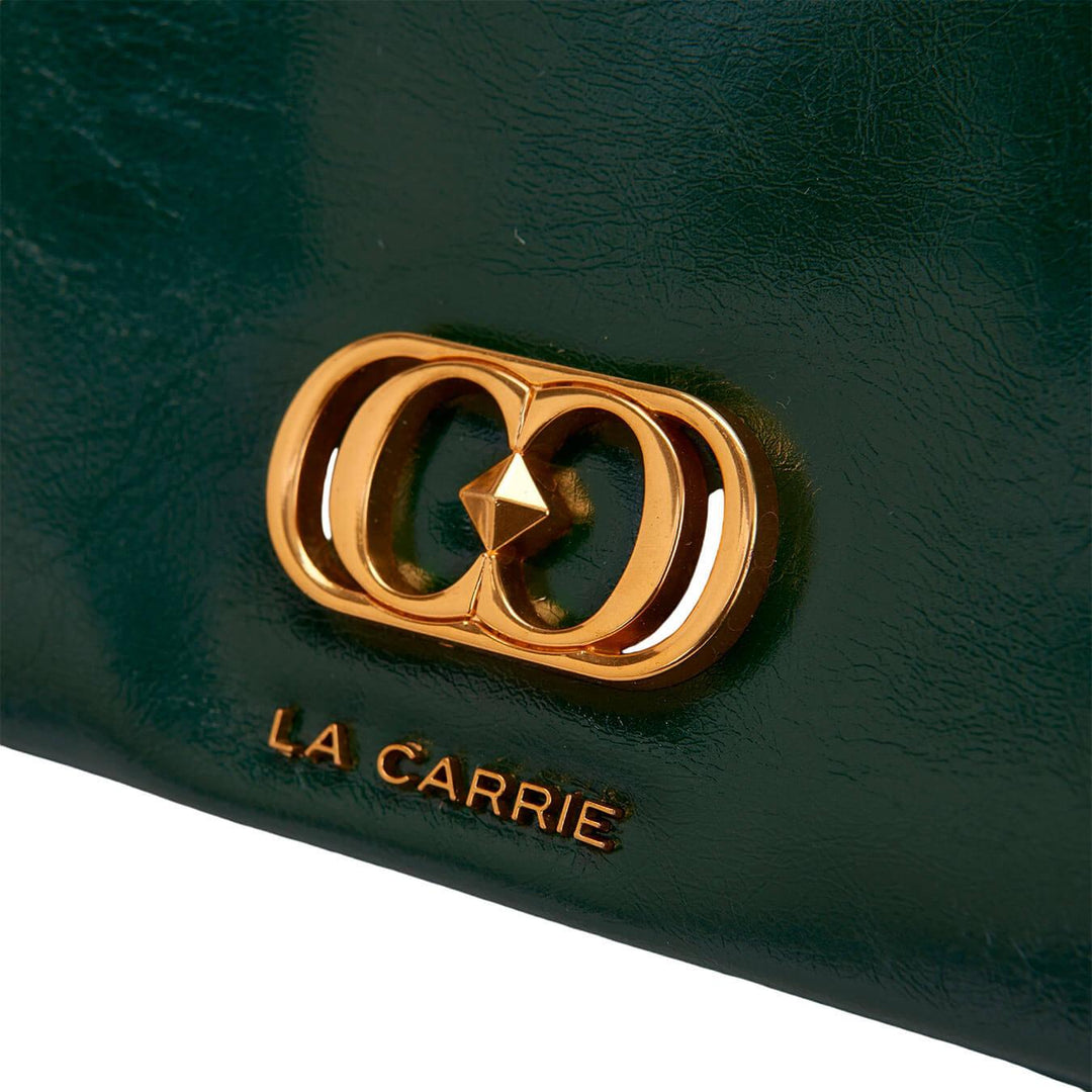 La Carrie Lumi Borsa Donna, Shoulder Bag, Patta, Ecopelle, Verde